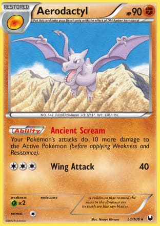 Carta Aerodactyl (053/108) — Black & White 5: Exploradores da Escuridão