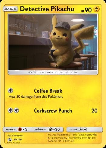 Carta Detetive Pikachu (PR-SM_SM190B) — Sol & Lua Promos