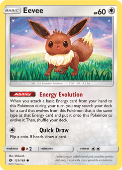 Carta Eevee (101/149) — Sol & Lua