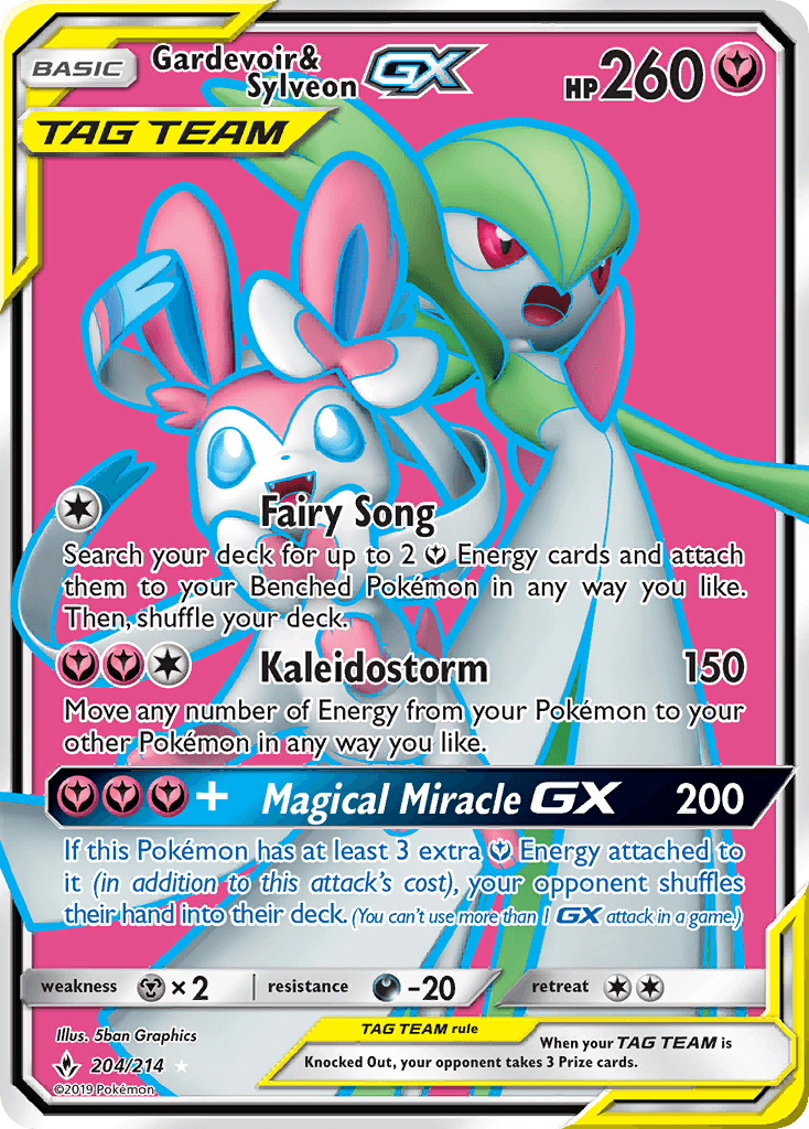 Carta Gardevoir e Sylveon-GX (204/214) — Sol & Lua 10: Elos Inquebráveis