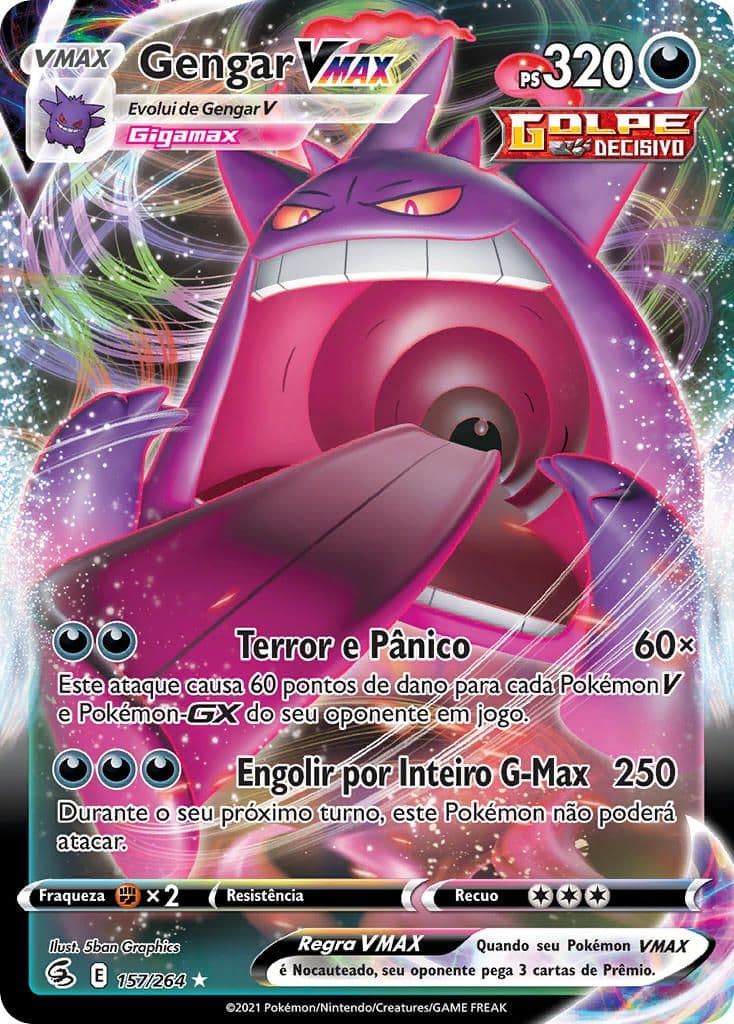 Carta Gengar VMAX (157/264) — Espada e Escudo 8: Golpe Fusão
