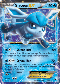Carta Glaceon-EX (020/124) — XY 10: Fusão de Destinos