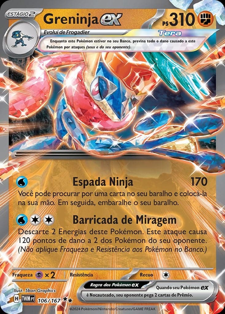 Carta Greninja ex (106/167) — Escarlate e Violeta: Máscaras do Crepúsculo