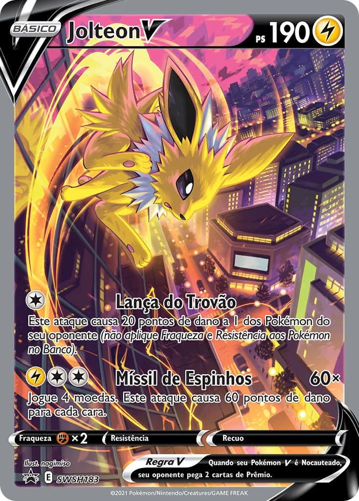 Carta Jolteon V (SWSH183) — Espada e Escudo Promos