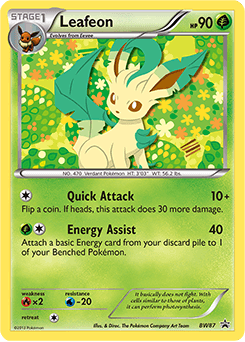 Carta Leafeon (87/101) — Black & White Promos