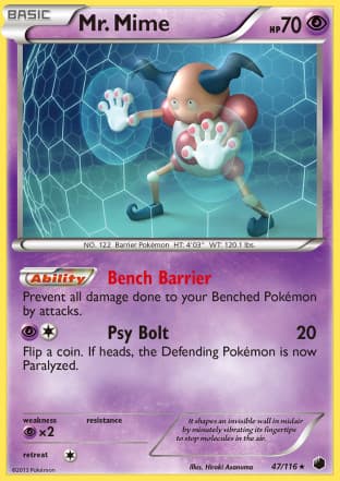 Carta Mr. Mime (047/116) — Black & White  9: Congelamento de Plasma