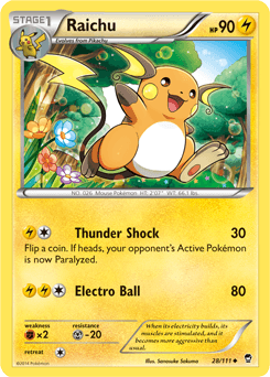 Carta Raichu (028/111) — XY 3: Punhos Furiosos