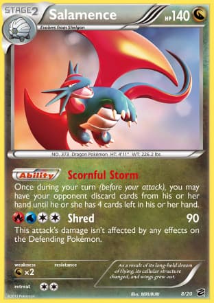 Carta Salamence (008/020) — Black & White: Dragões Vault