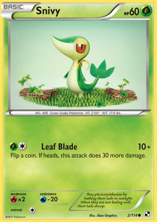 Carta Snivy (002/114) — Black & White