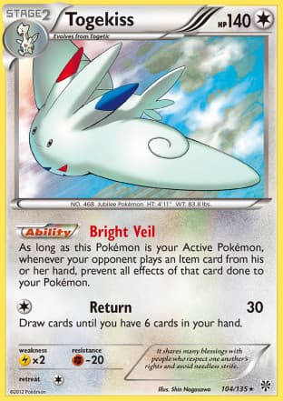 Carta Togekiss (104/135) — Black & White  8: Tempestade de Plasma