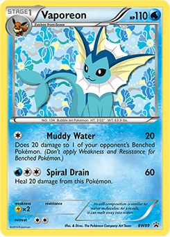 Carta Vaporeon (89/101) — Black & White Promos