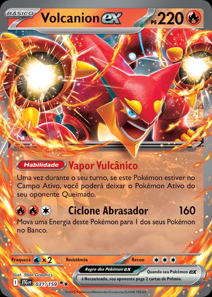 Carta Volcanion ex (031/159) — Escarlate e Violeta: Amigos de Jornada