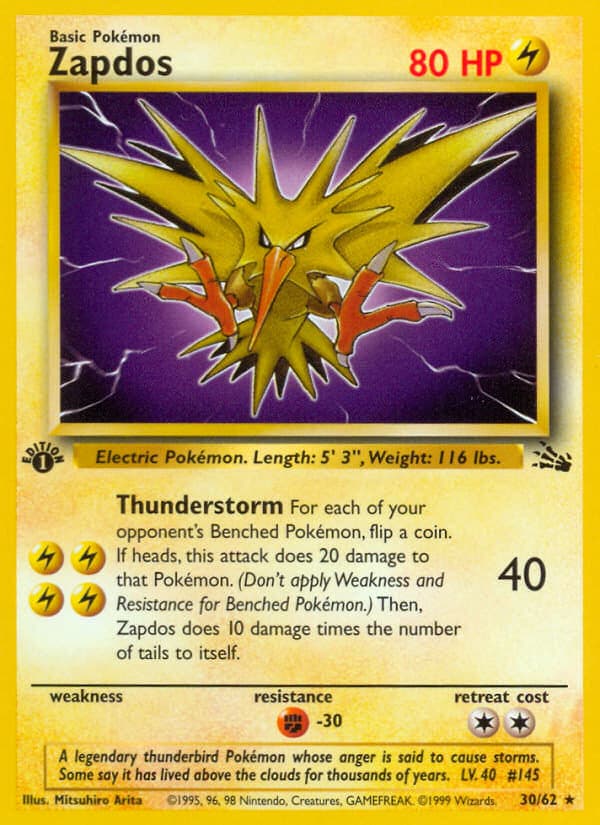 Carta Zapdos (030/62) — Fóssil