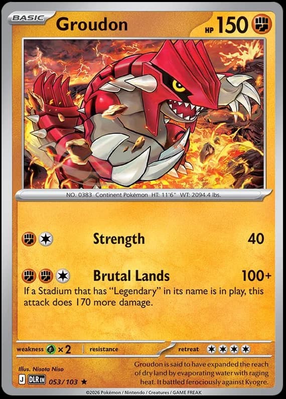 Groudon 053/103 — Reinado Delta, edição em inglês