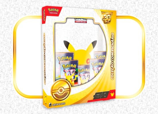 Caixa da Coleção com Fichário de Celebração de 30 Anos com Pikachu na arte