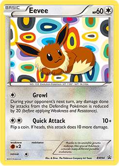 Carta Eevee (94/101) — Black & White Promos