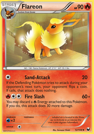 Carta Flareon (012/108) — Black & White 5: Exploradores da Escuridão