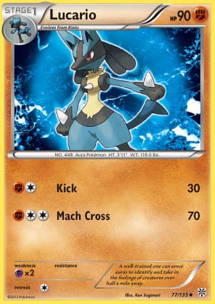 Carta Lucario (077/135) — Black & White 8: Tempestade de Plasma