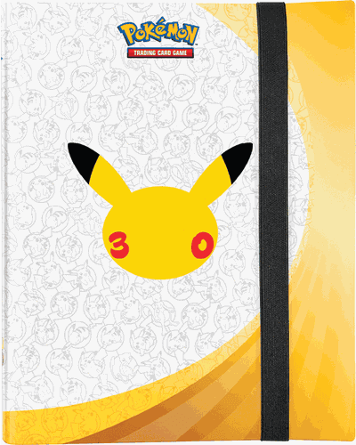 Portfólio amarelo da coleção comemorativa de 30 anos de Pokémon TCG